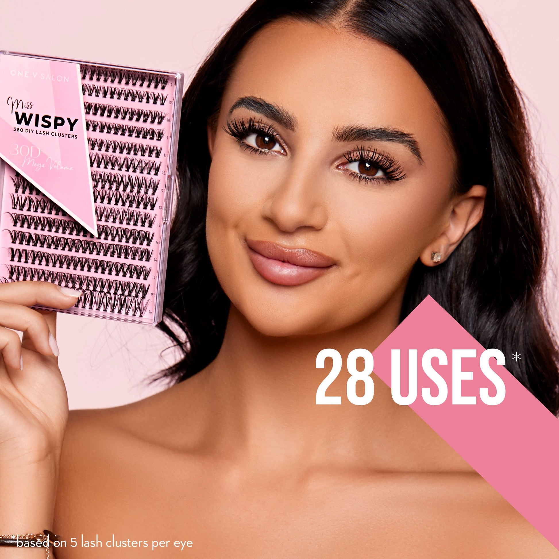 DIY Lash Cluster Kit - 30D Mega Volume - 280 Cluster Lashes False Eyelashes One V Salon