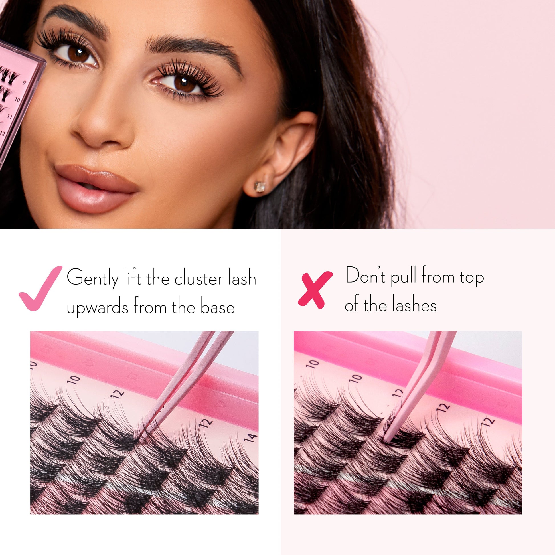 DIY Lash Cluster Kit - 30D Mega Volume - 280 Cluster Lashes False Eyelashes One V Salon