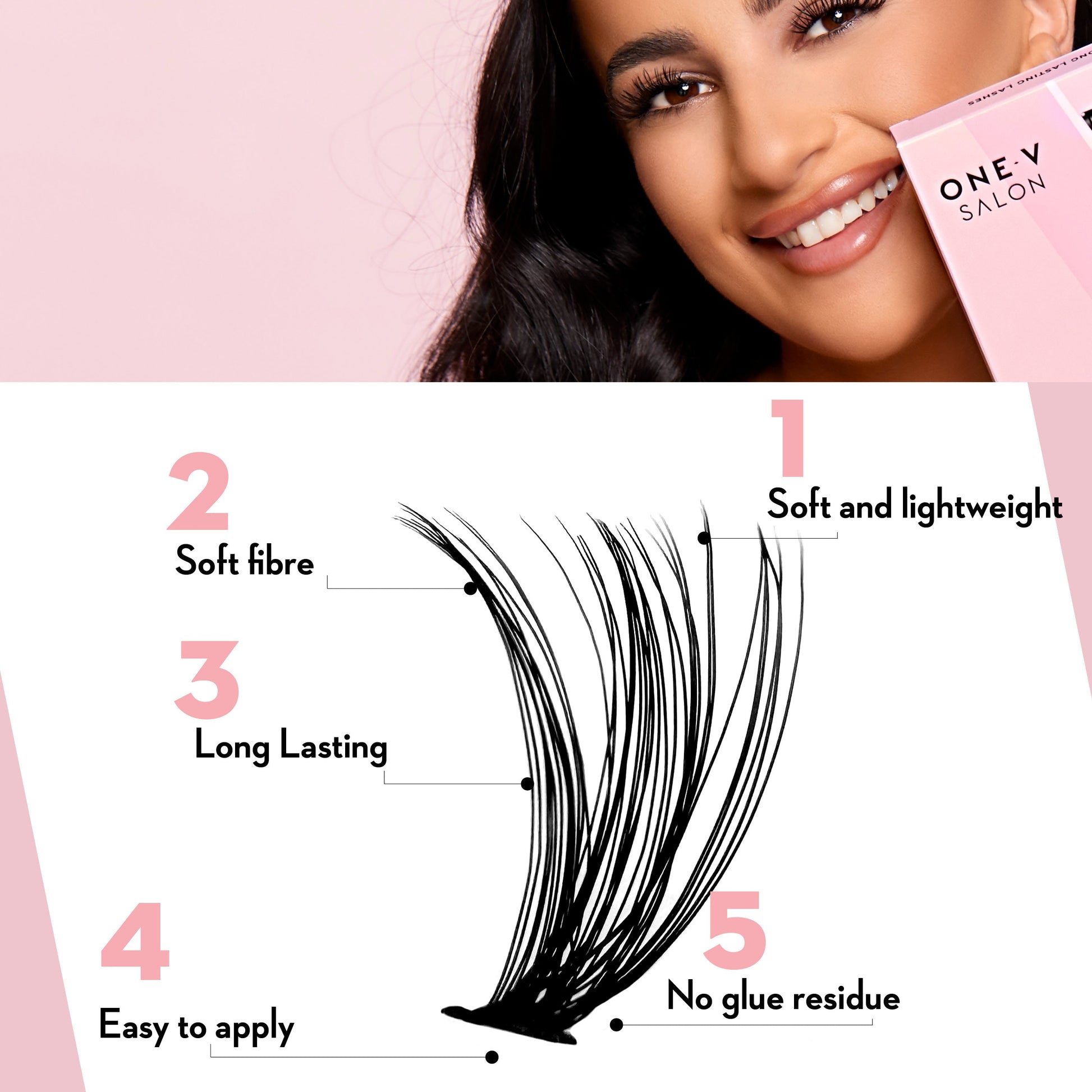 DIY Lash Cluster Kits - 30D Mega Volume Combo Kit (includes Bond & Seal, Applicator) False Eyelashes One V Salon