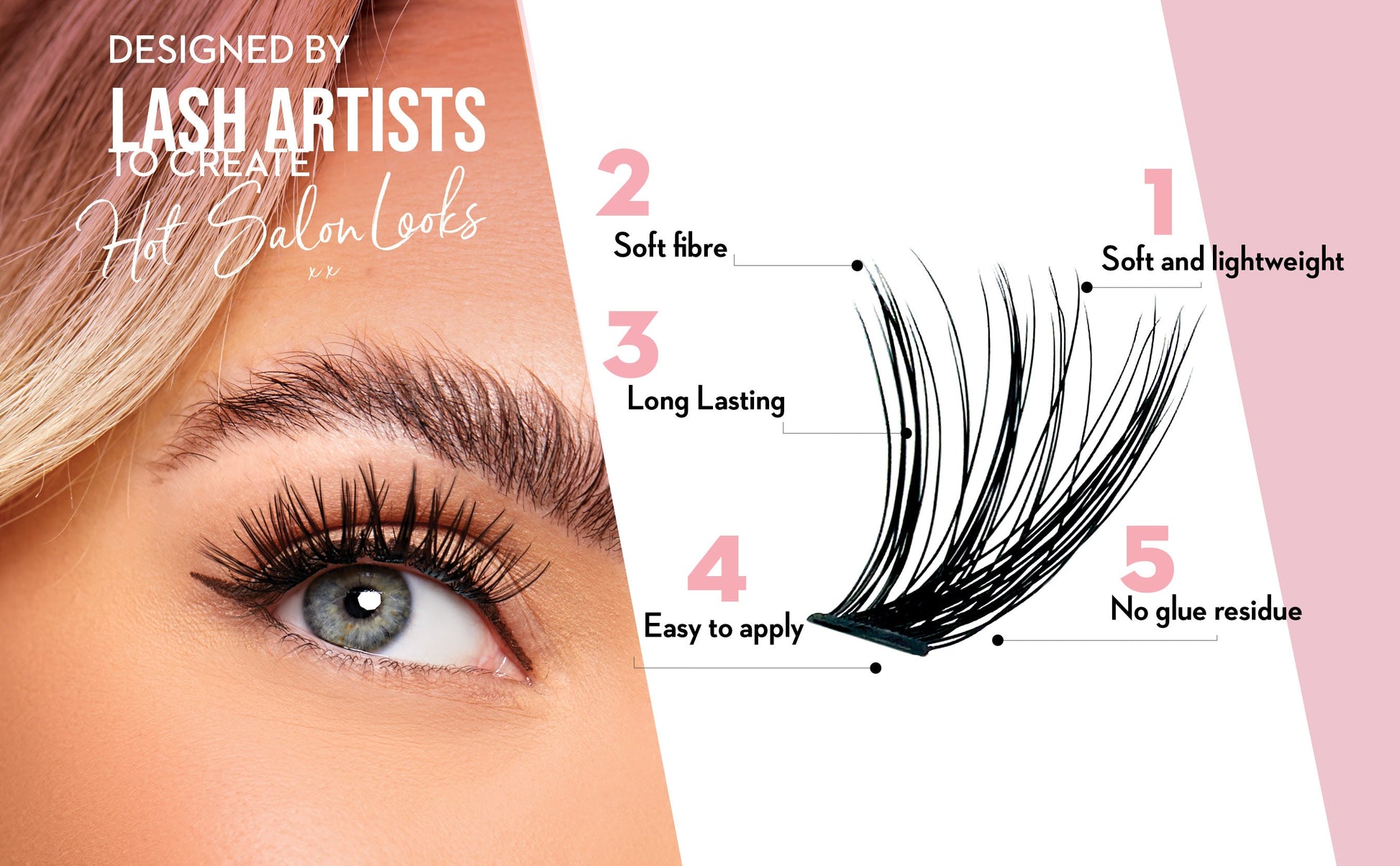 DIY Lash Cluster Kit - 40D Mega Volume Combo Kit (includes Bond & Seal, Applicator) False Eyelashes One V Salon