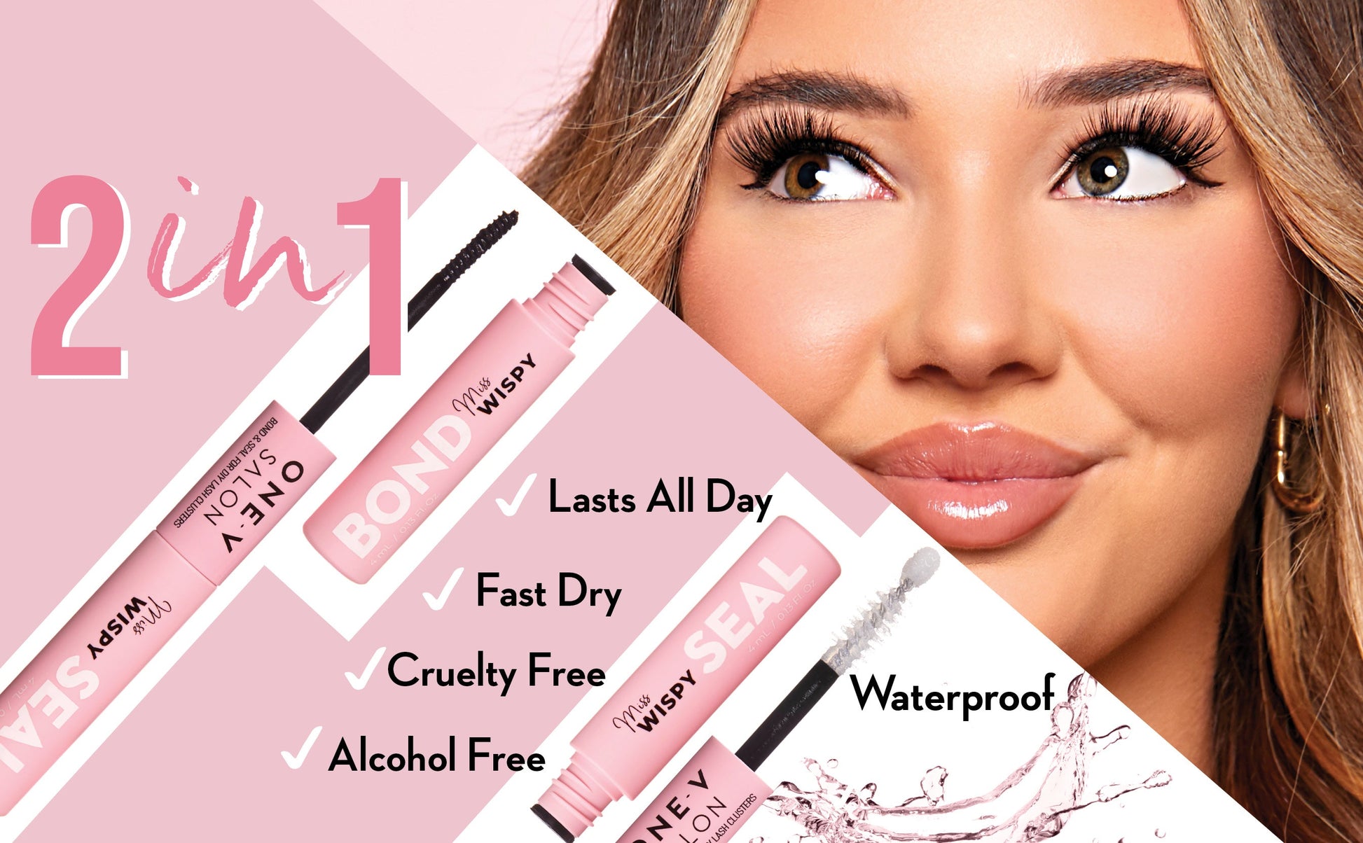 DIY Lash Cluster Kit - 40D Mega Volume Combo Kit (includes Bond & Seal, Applicator) False Eyelashes One V Salon