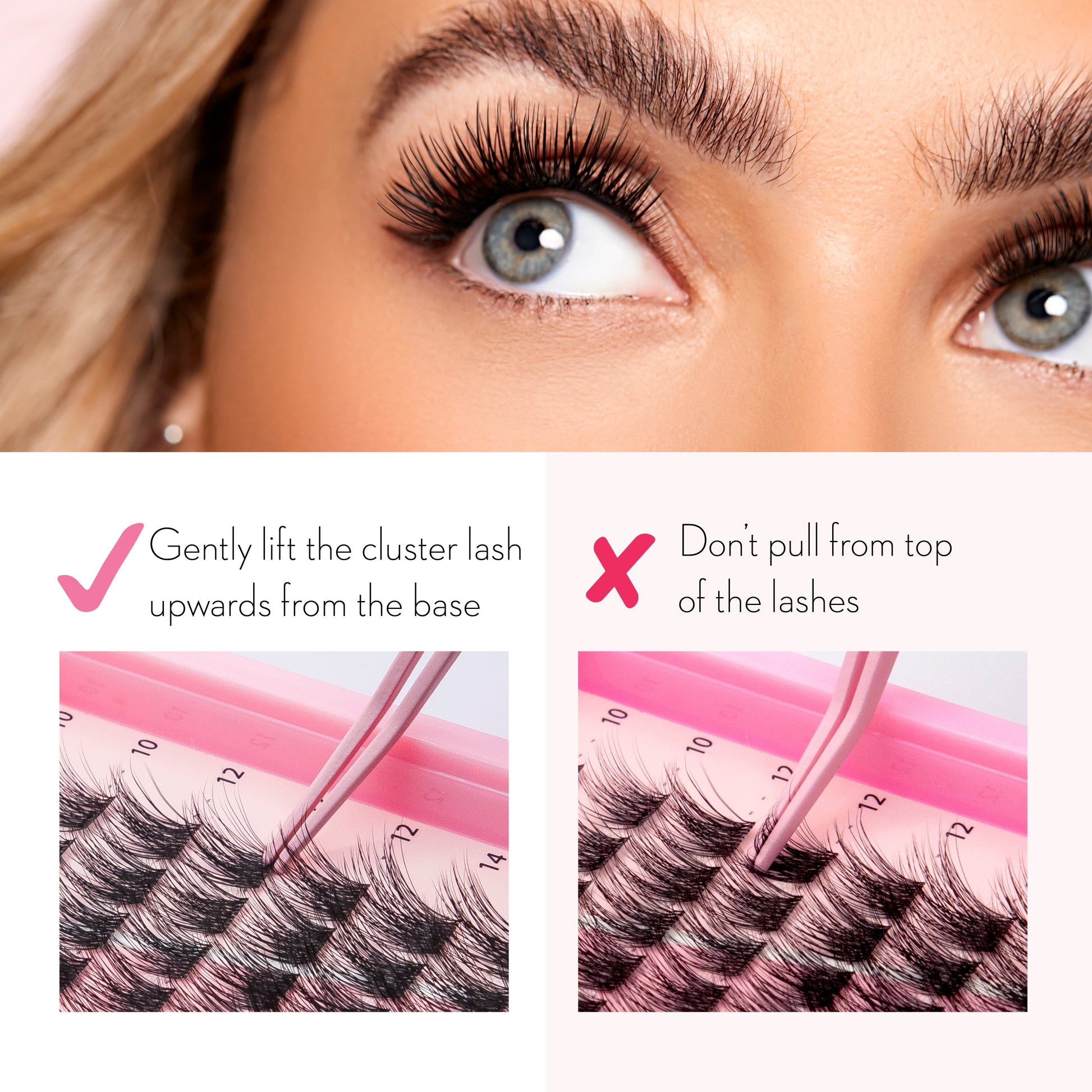 DIY Lash Cluster Kit - 40D Mega Volume - 280 Cluster Lashes False Eyelashes One V Salon