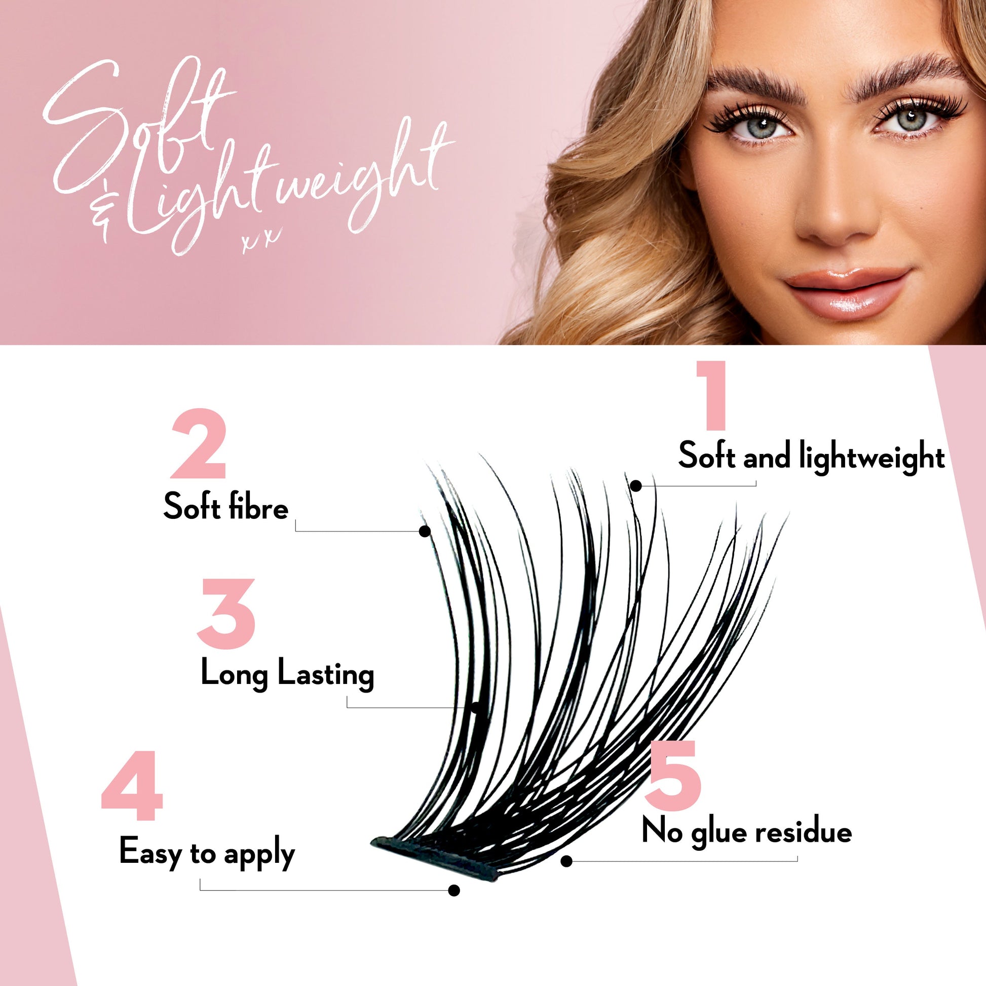 DIY Lash Cluster Kit - 40D Mega Volume - 280 Cluster Lashes False Eyelashes One V Salon
