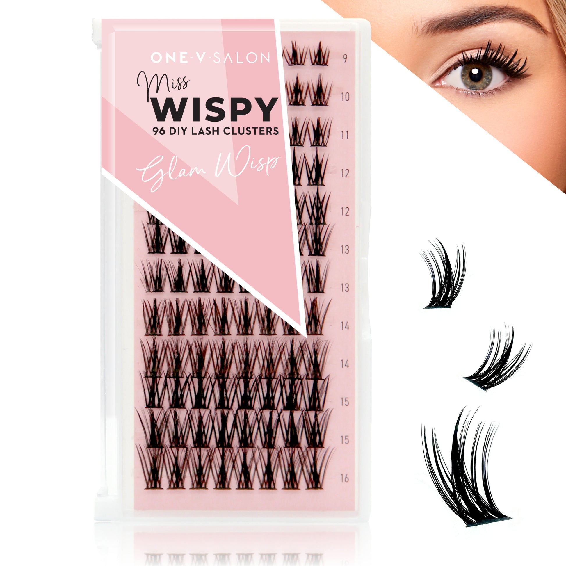 DIY Lash Cluster Glam Wisp - 96 cluster lashes False Eyelashes ONE V SALON