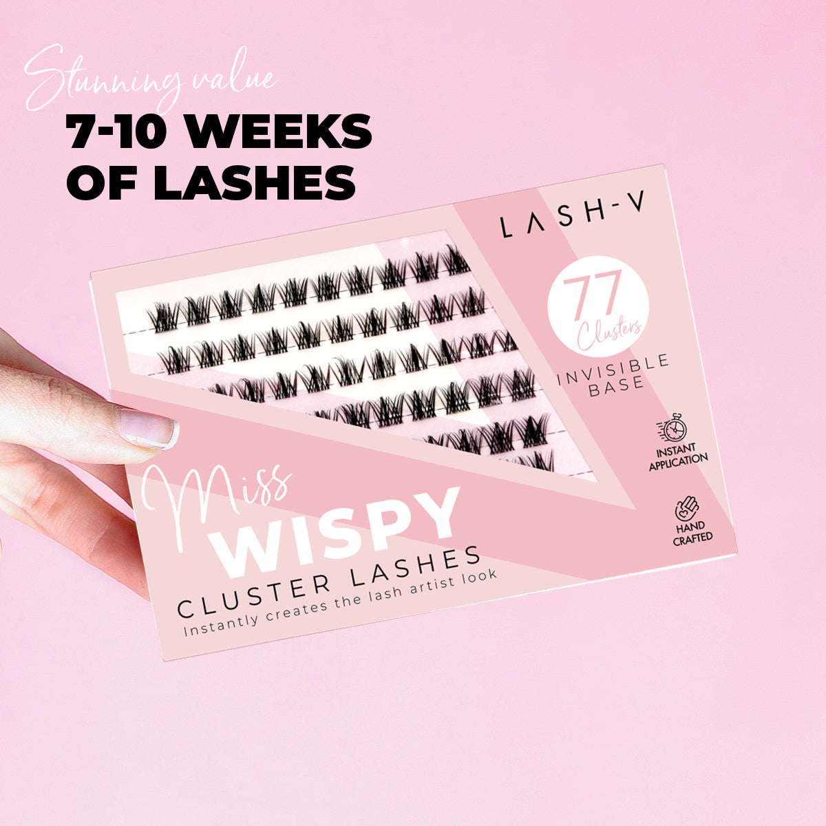 Miss Wispy Cluster Lashes - 77 Clusters Style 2 Pointed Wispies Complete Kit False Eyelashes One V Salon