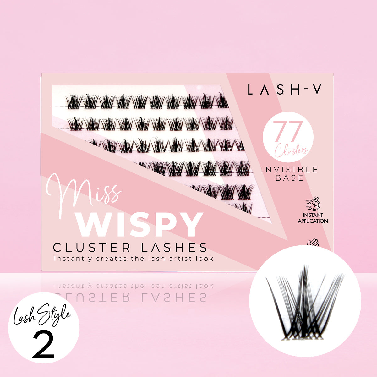 Miss Wispy Cluster Lashes - 77 Clusters Style 2 Pointed Wispies Complete Kit False Eyelashes One V Salon