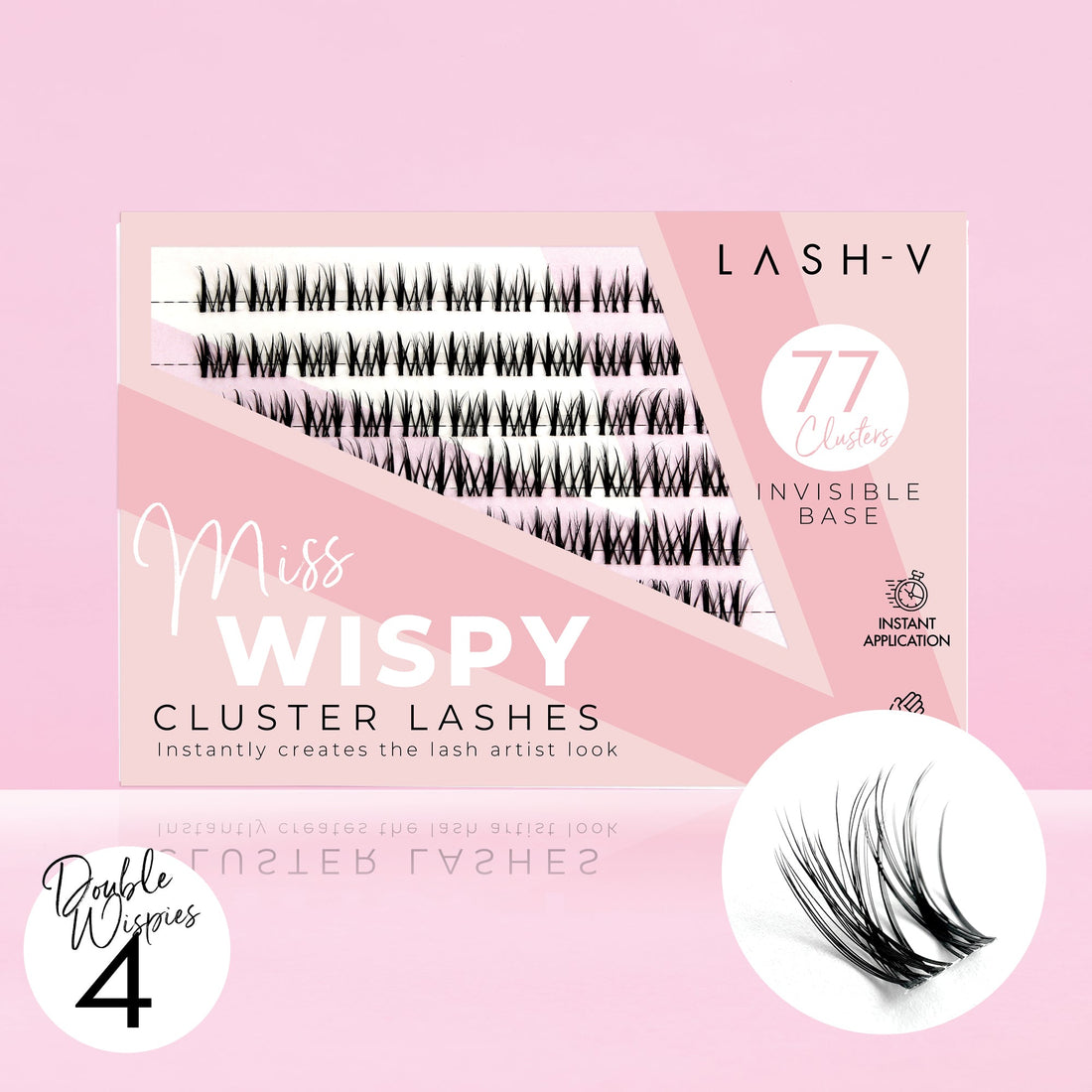 Miss Wispy Cluster Lashes - 77 Clusters Style 4 Double Wispies Combo Kit False Eyelashes One V Salon Style 4 - Double Wispies Combo Kit