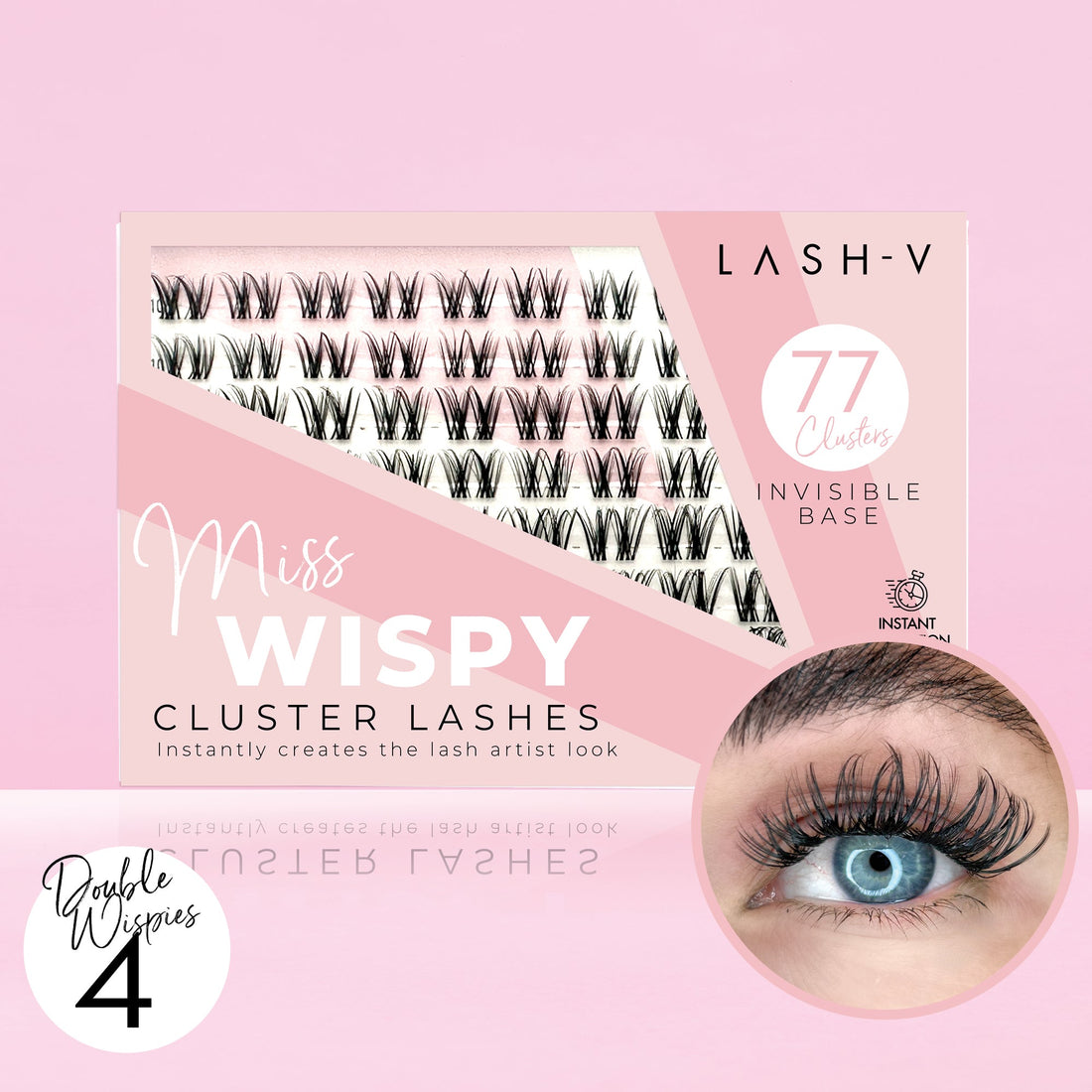 Miss Wispy Cluster Lashes - 77 Clusters Style 4 Double Wispies False Eyelashes One V Salon Style 4 - Double Wispies