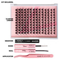 Luxe 3D Flawless -PETITE WISPY- 238 DIY Cluster Lashes Complete Kit False Eyelashes One V Salon