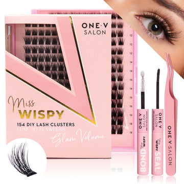 Luxe 3D Flawless -Glam Volume - 154 DIY Cluster Lashes Combo Kit False Eyelashes One V Salon
