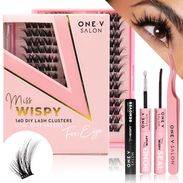Luxe 3D Flawless - Fox Eye - 140 DIY Cluster Lashes Complete Kit False Eyelashes One V Salon