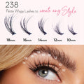 Luxe 3D Flawless -PETITE WISPY- 238 DIY Cluster Lashes Complete Kit False Eyelashes One V Salon