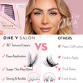 Luxe 3D Flawless -PETITE WISPY- 238 DIY Cluster Lashes Complete Kit False Eyelashes One V Salon
