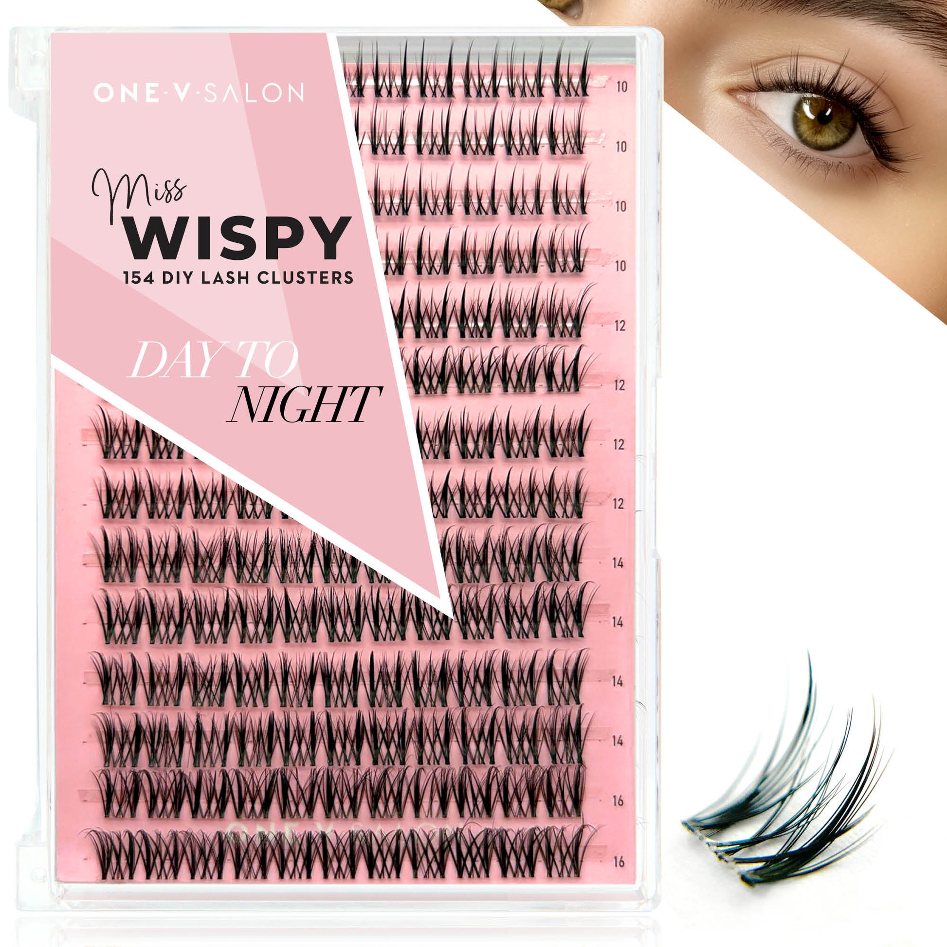 DIY Cluster Lashes - Day to Night - 154 Cluster Lashes False Eyelashes ONE V SALON