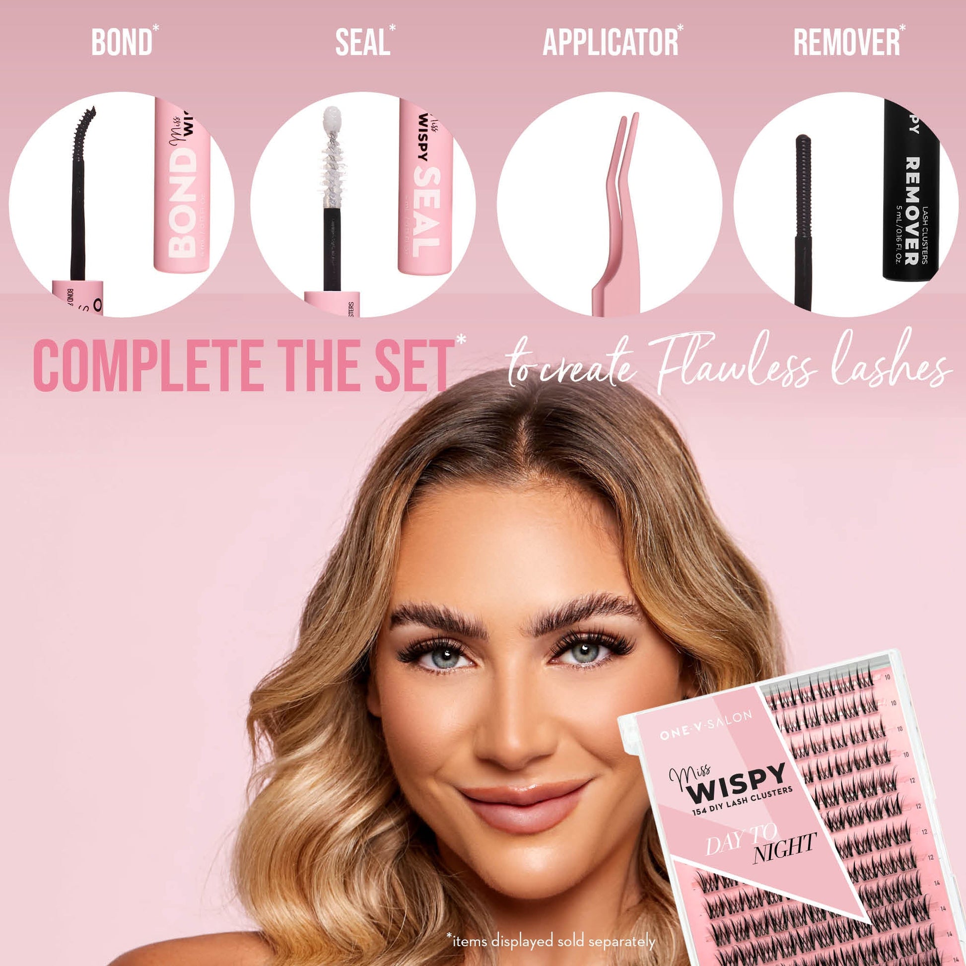 DIY Cluster Lashes - Day to Night - 154 Cluster Lashes False Eyelashes ONE V SALON