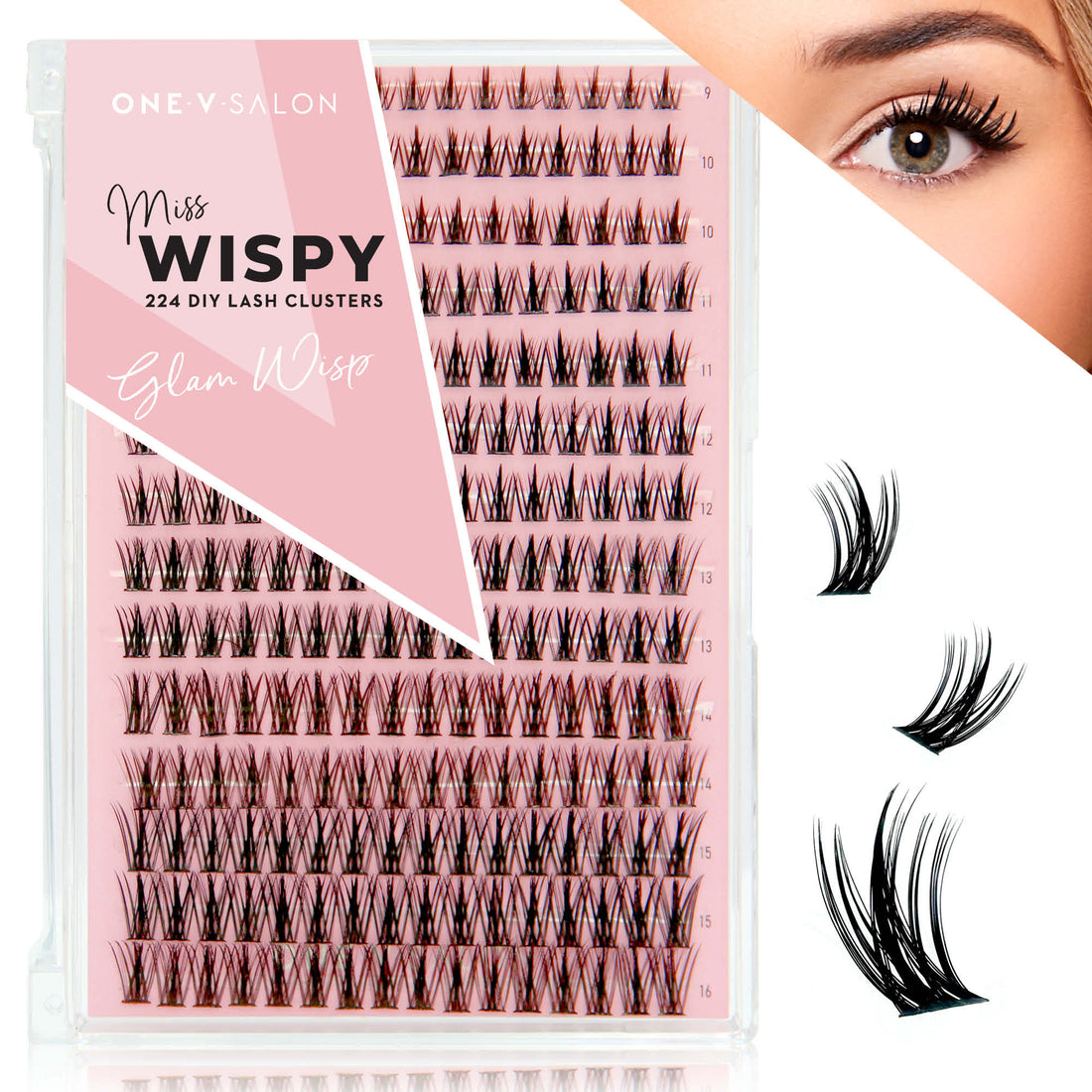 DIY Lash Cluster- Glam Wisp - 224 Cluster Lashes False Eyelashes ONE V SALON
