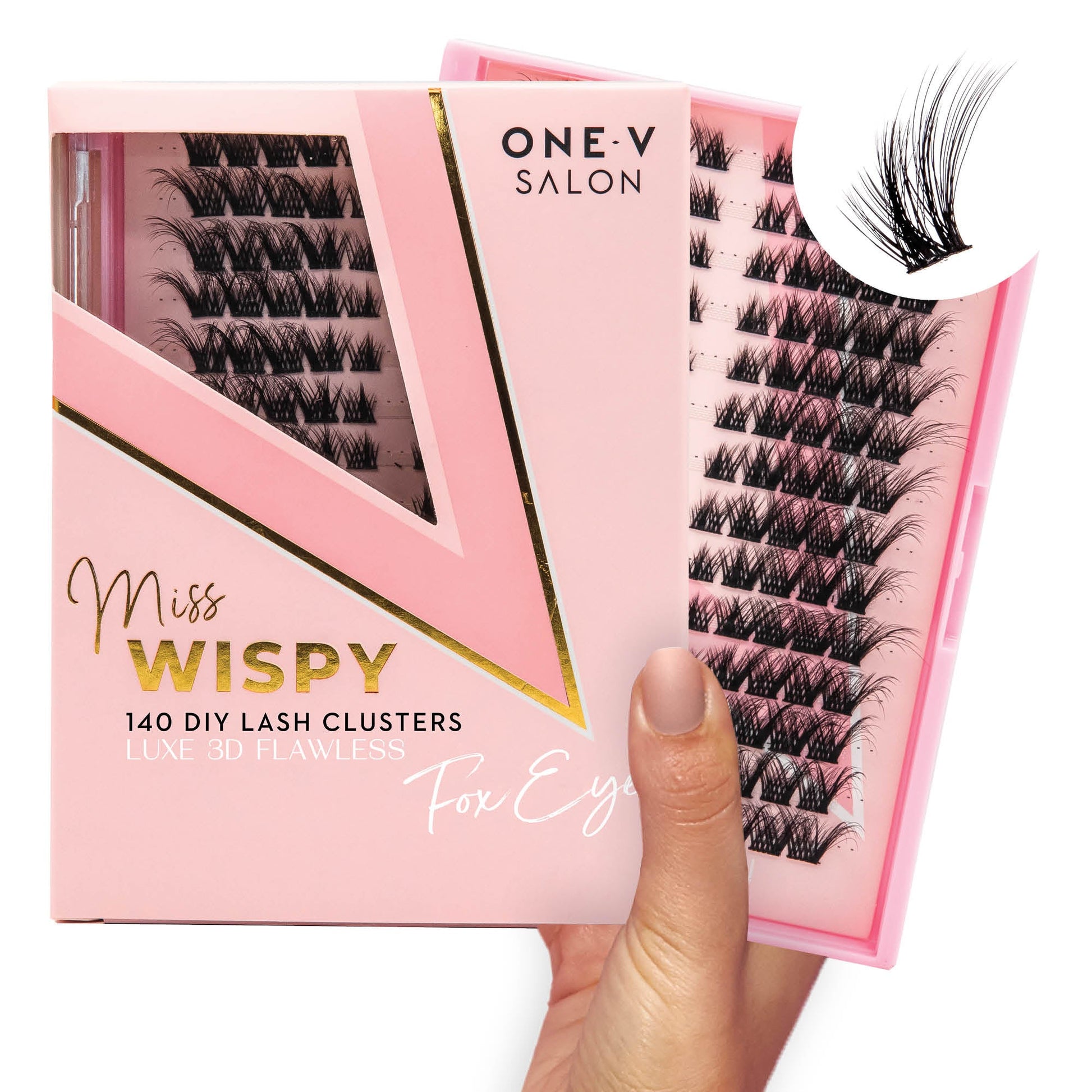 Luxe 3D Flawless - Fox Eye - 140 DIY Cluster Lashes Complete Kit False Eyelashes One V Salon
