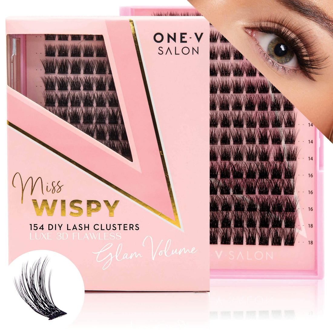Luxe 3D Flawless -Glam Volume - 154 DIY Cluster Lashes False Eyelashes One V Salon