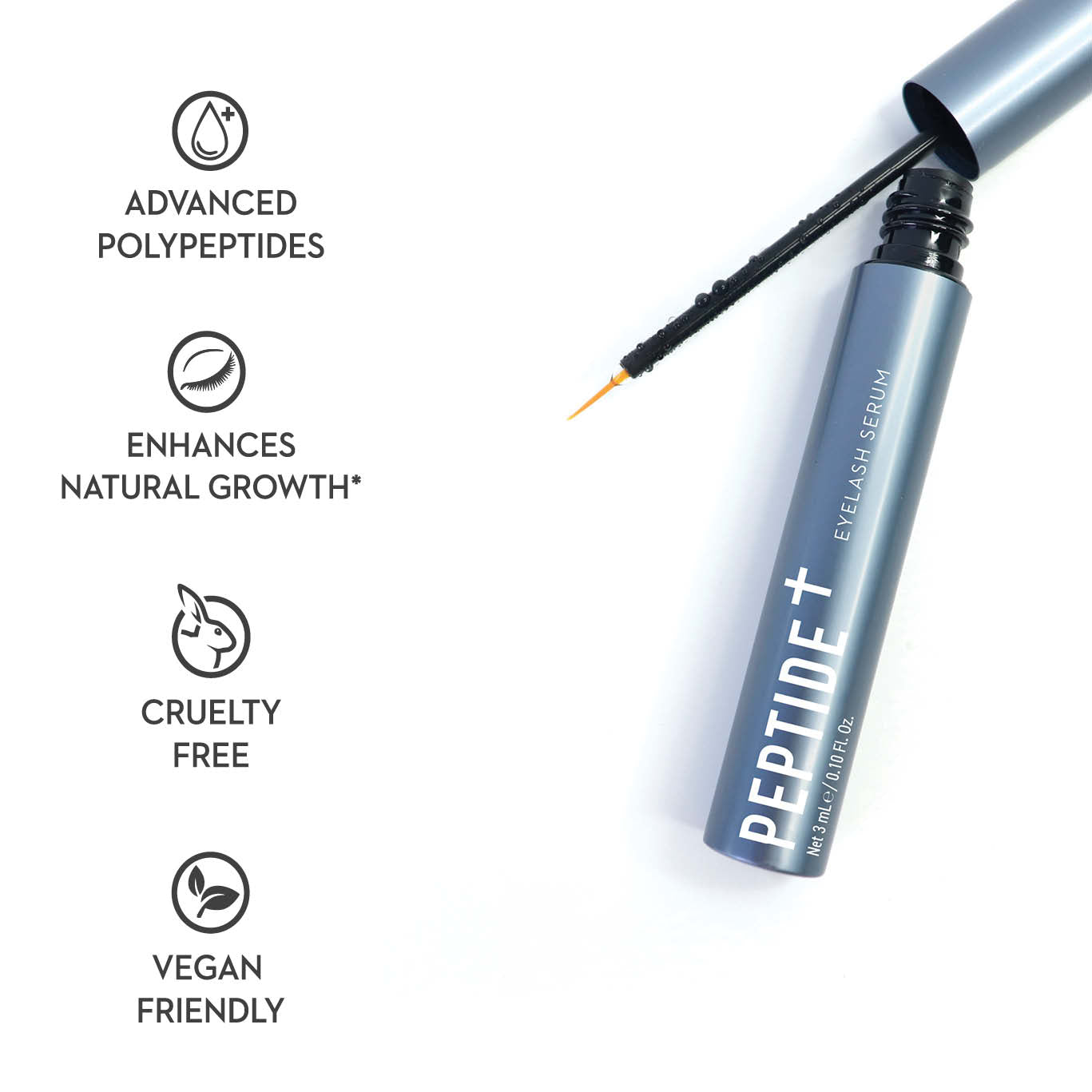 Peptide + Eyelash Growth Serum - Natural Lash Enhancer Lash & Brow Growth Treatments ONE V SALON