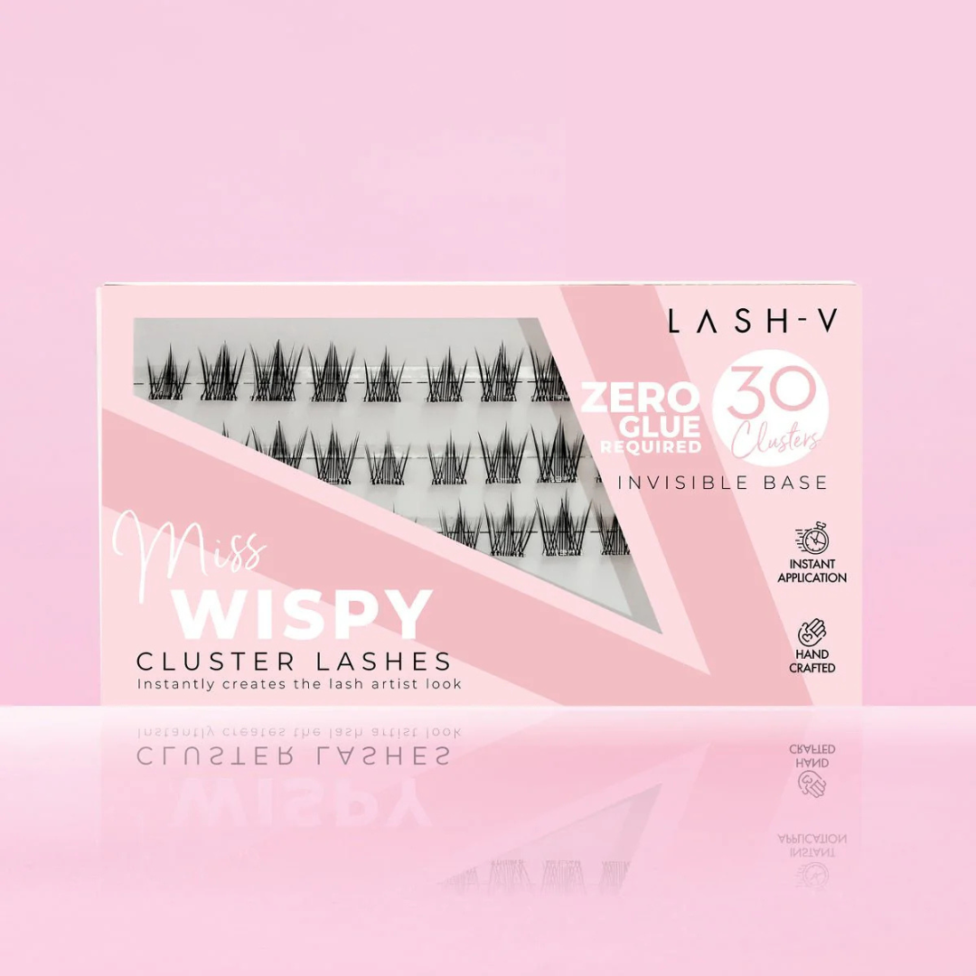 Miss Wispy Cluster Lashes - No Glue - 30 Clusters False Eyelashes One V Salon