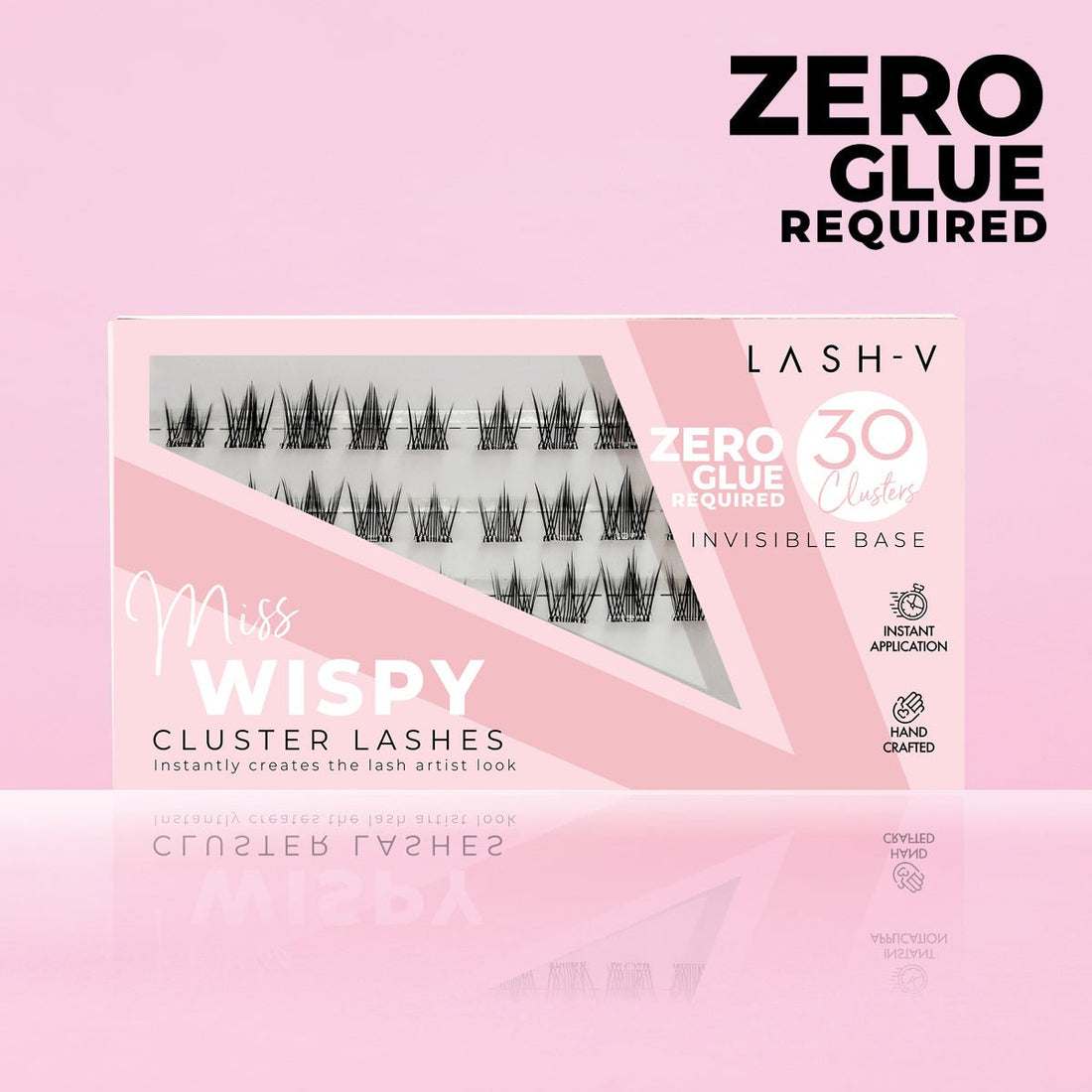 Miss Wispy Cluster Lashes - No Glue - 30 Clusters False Eyelashes One V Salon