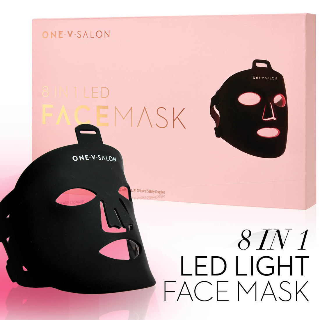 One V Salon LED Light Therapy Face Mask – 8-in-1 Skincare Device LED Face Mask ONE V SALON