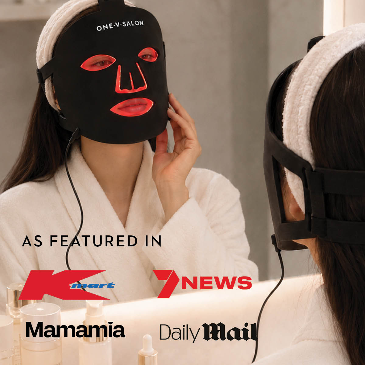 One V Salon LED Light Therapy Face Mask – 8-in-1 Skincare Device LED Face Mask ONE V SALON