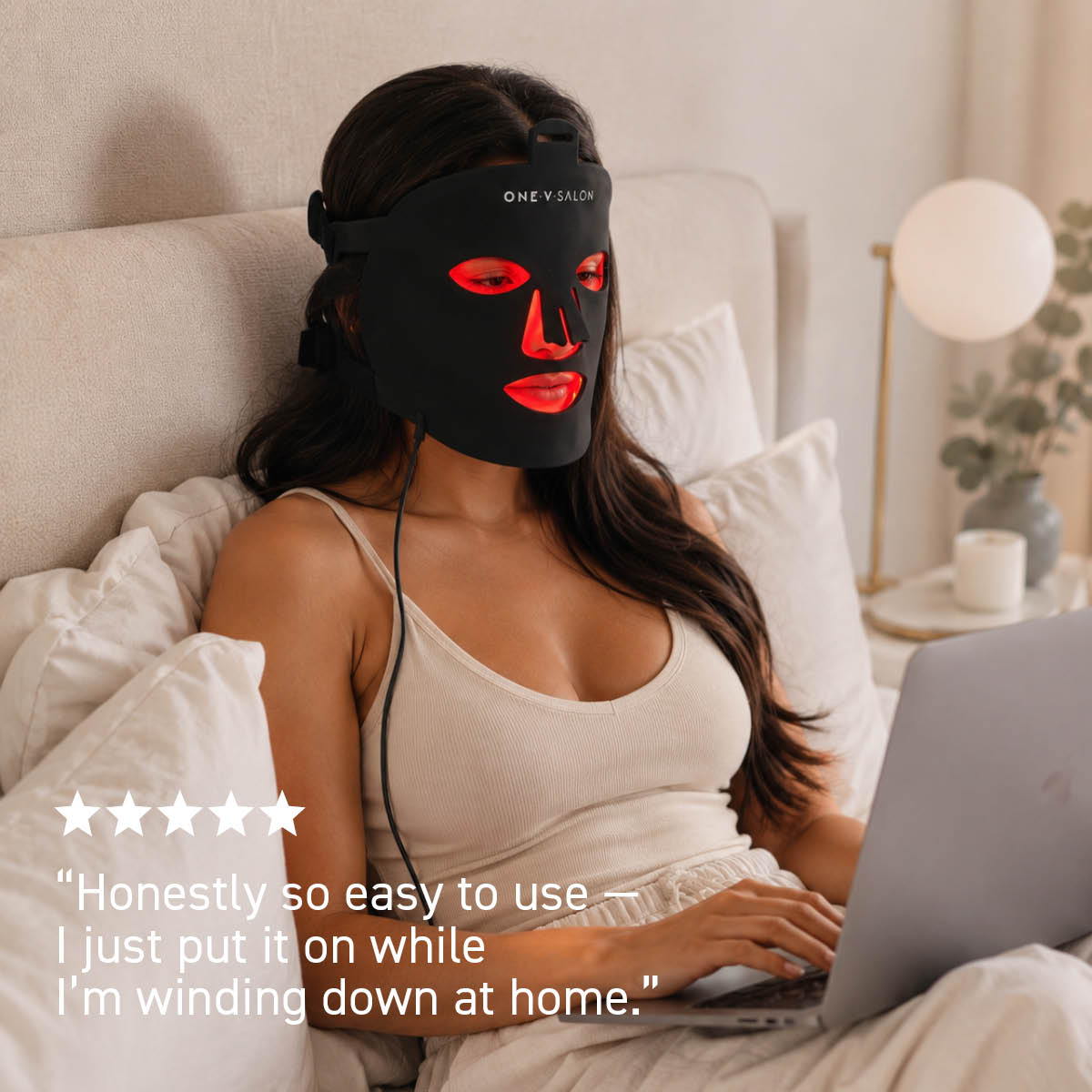One V Salon LED Light Therapy Face Mask – 8-in-1 Skincare Device LED Face Mask ONE V SALON
