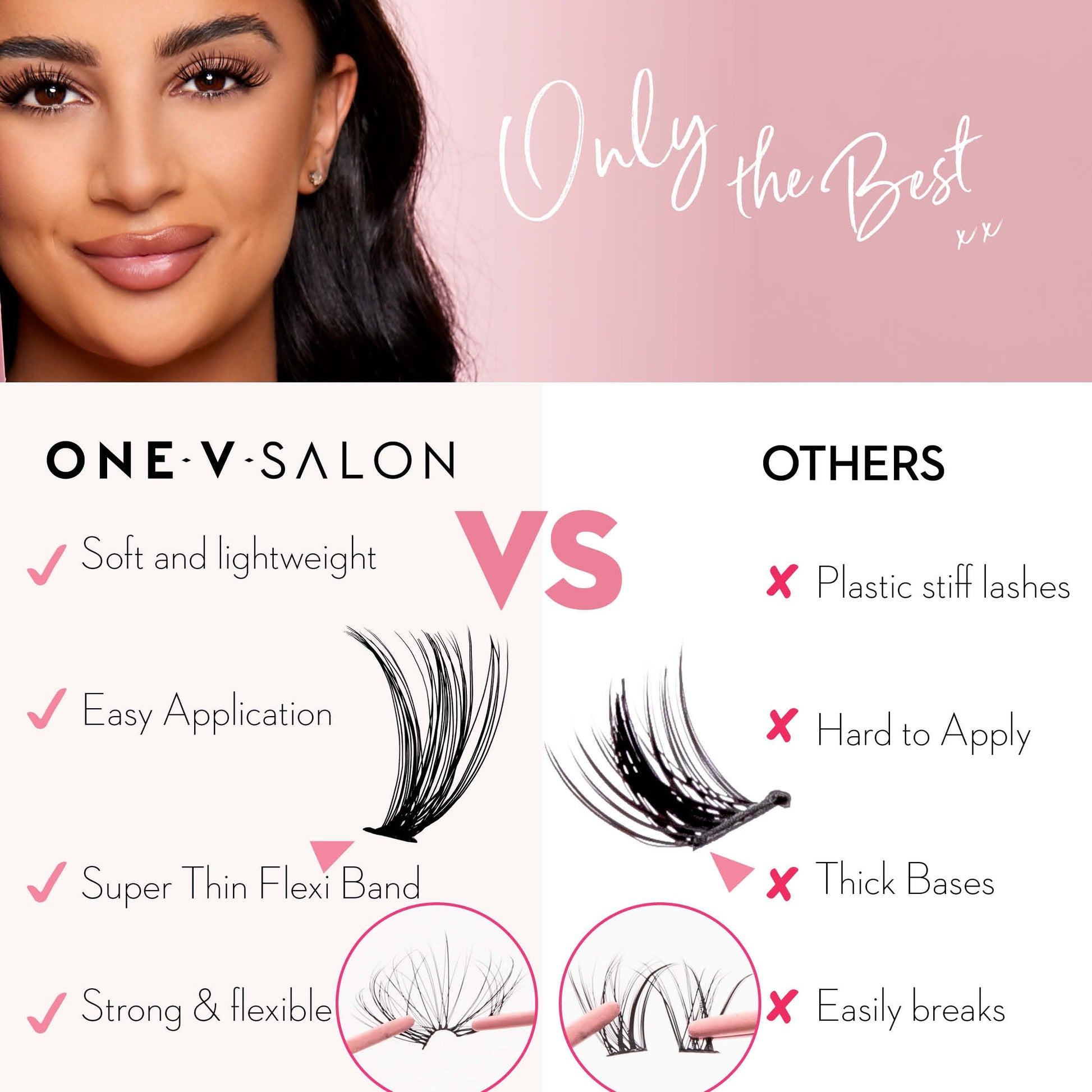 DIY Lash Cluster - 30D With Bond and Seal Kit False Eyelashes ONE V SALON