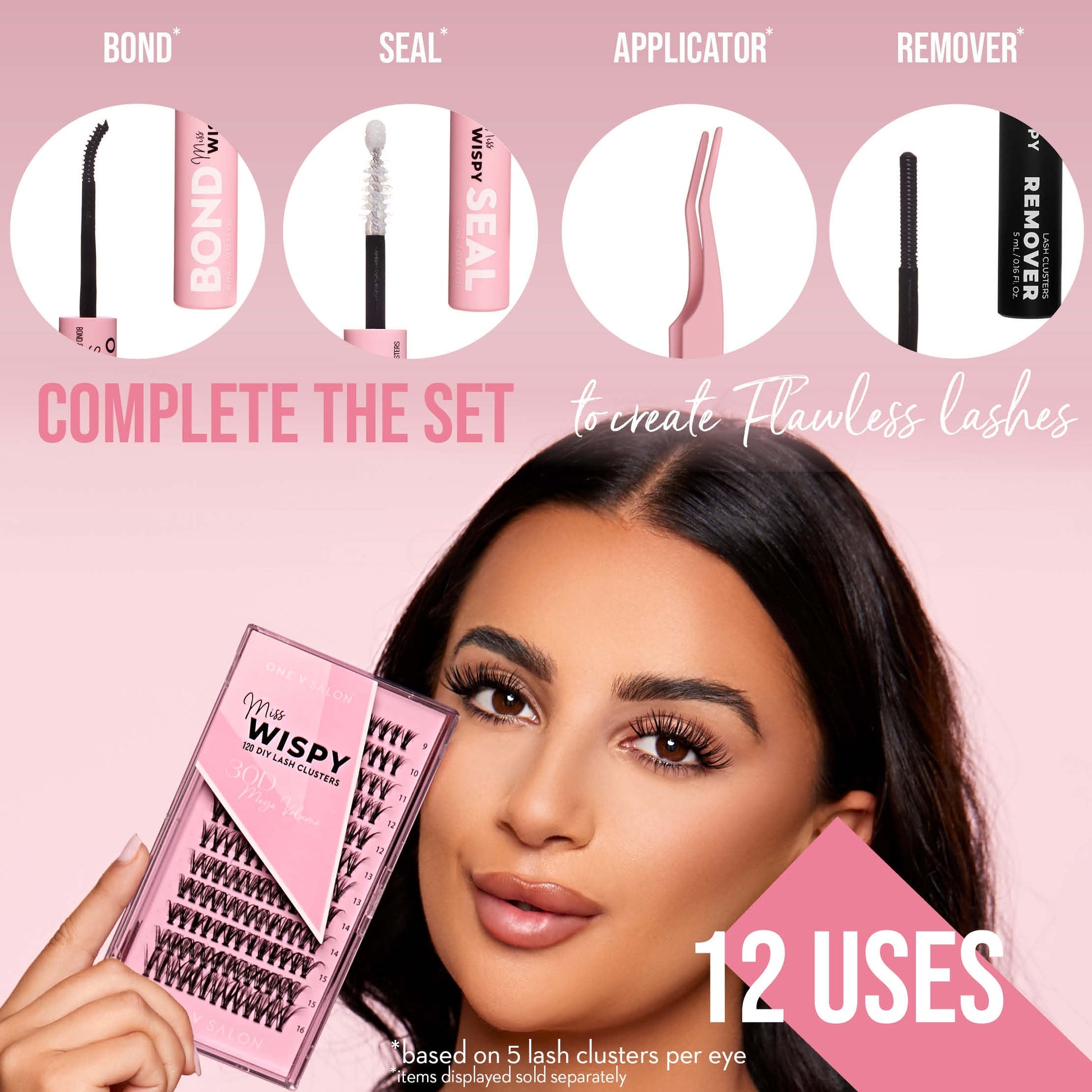 DIY Lash Cluster - 30D With Bond and Seal Kit False Eyelashes ONE V SALON