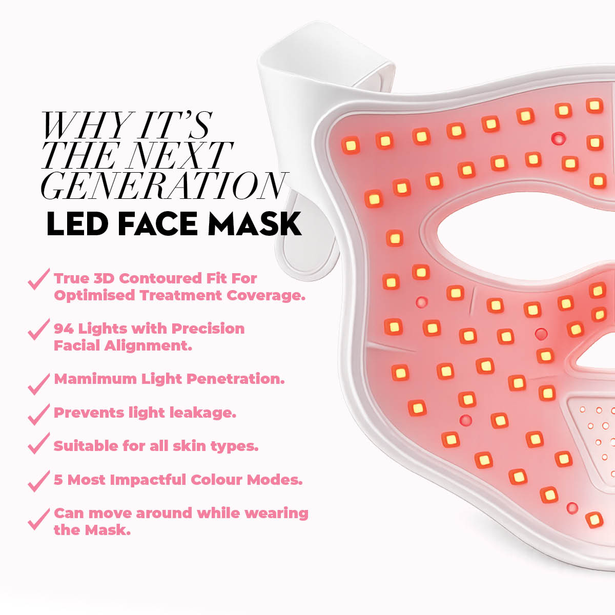 3D LED Contouring Face Mask LED Face Mask ONE V SALON