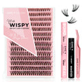 DIY Lash Cluster Kits - 40D Mega Volume False Eyelashes OneVSalon 40D Lash Tray + Bond & Sealant + Applicator + Remover C Curl 