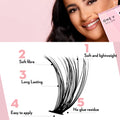 DIY Lash Cluster Kits - 30D Mega Volume Complete Kit (includes Bond & Seal, Applicator, Remover) False Eyelashes One V Salon