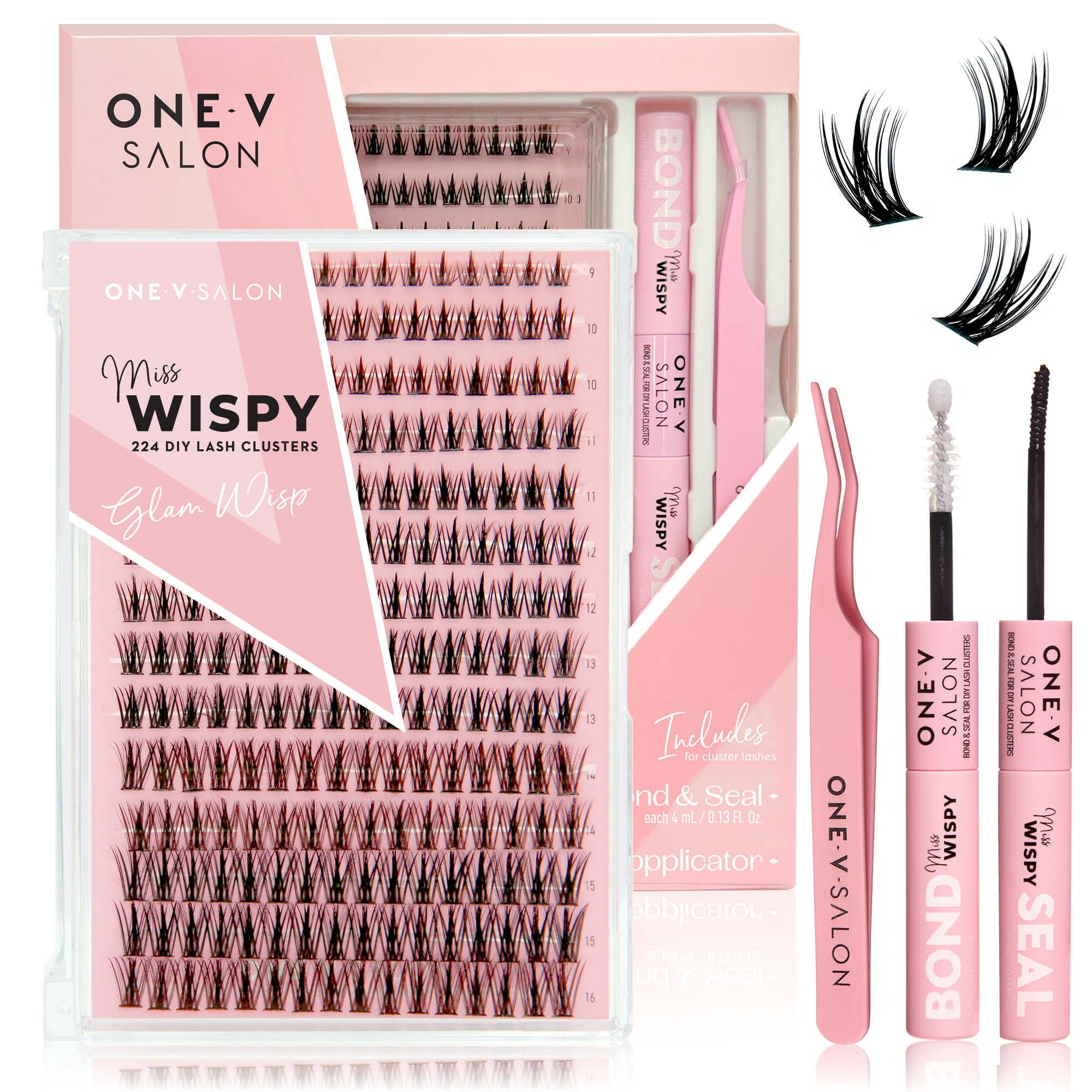 DIY Lash Cluster Combo Kit - Glam Wisp (Lashes, Bond & Seal, Applicator) False Eyelashes LASH V