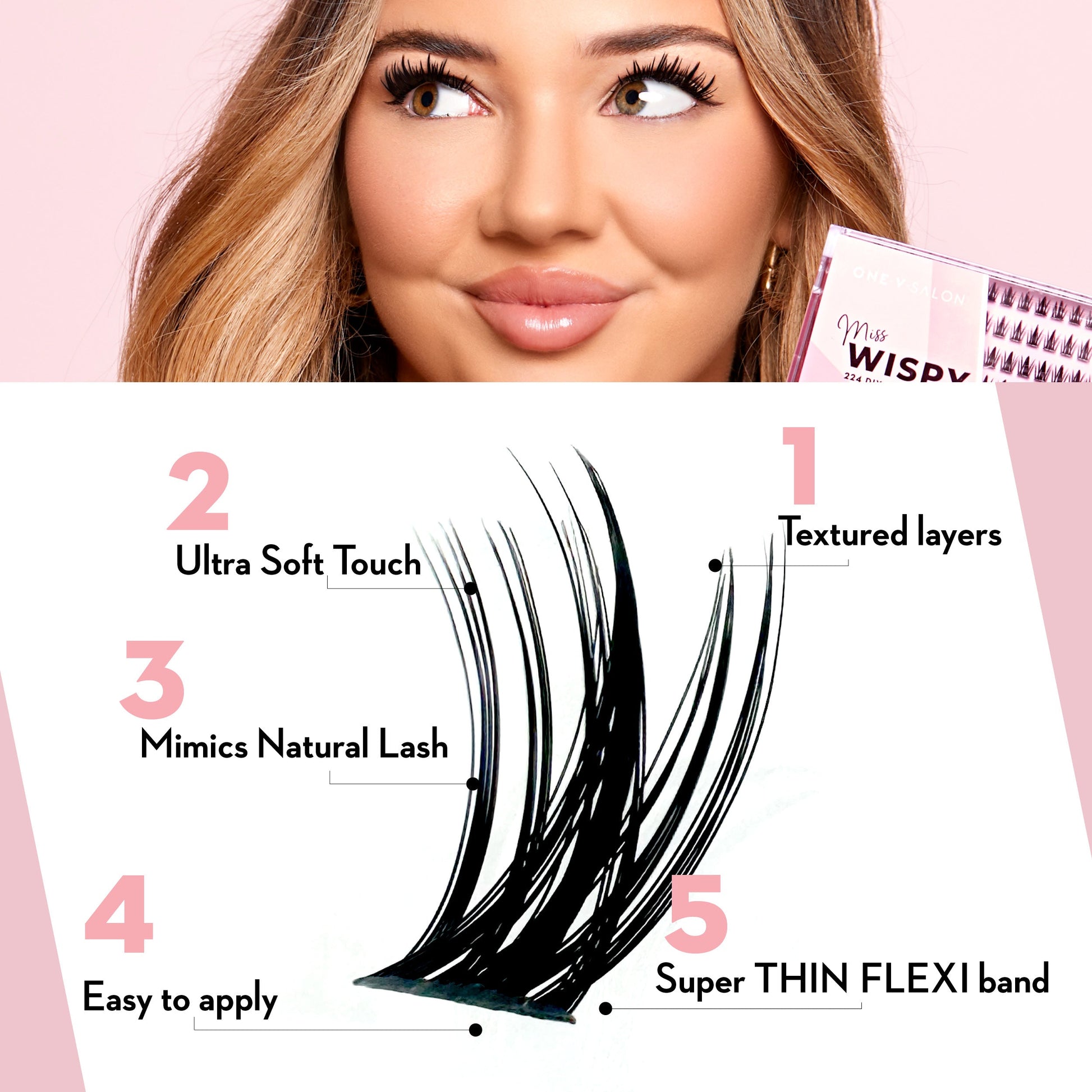 DIY Lash Cluster Combo Kit - Glam Wisp False Eyelashes LASH V