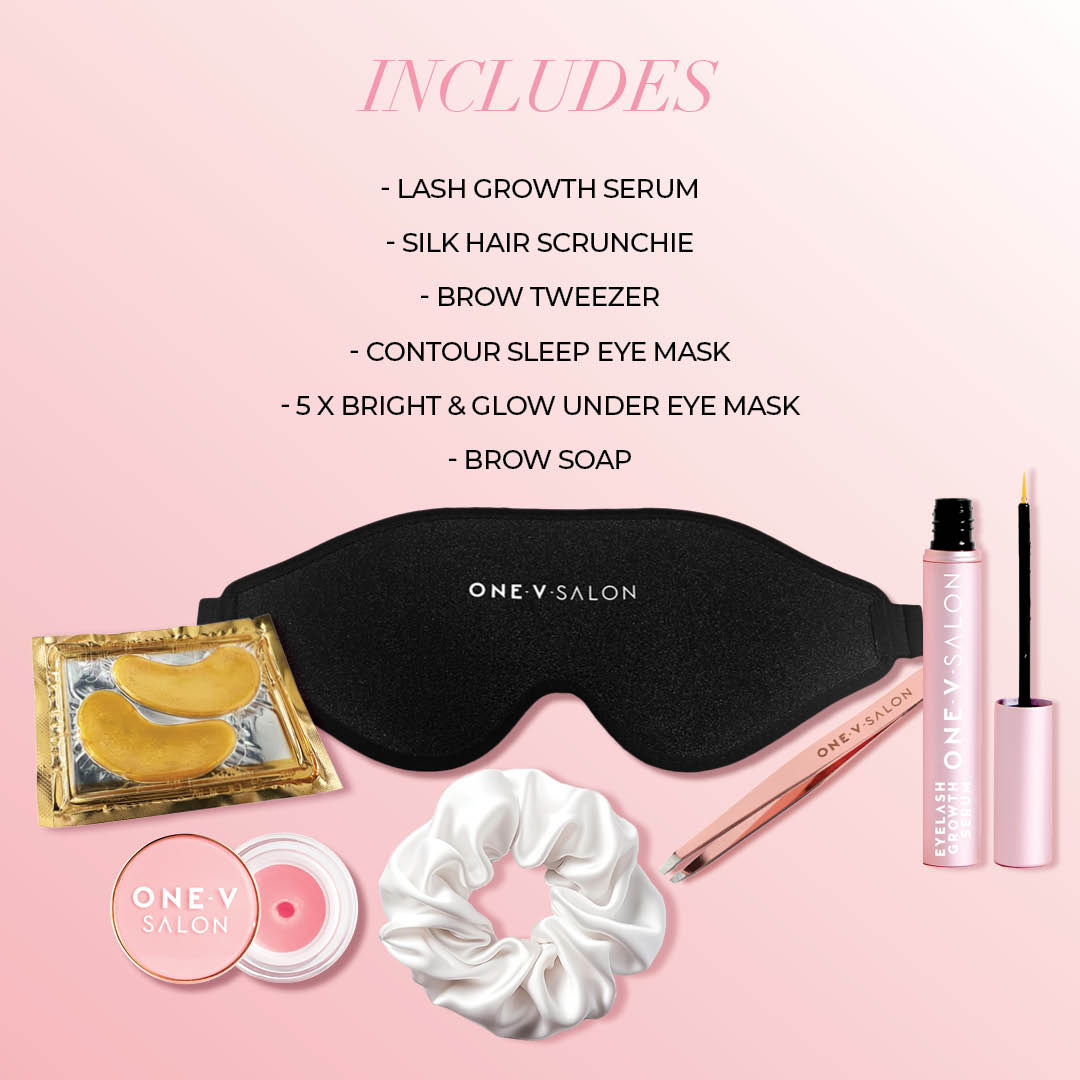 Glow Up Essential Beauty Kit eye mask One V Salon