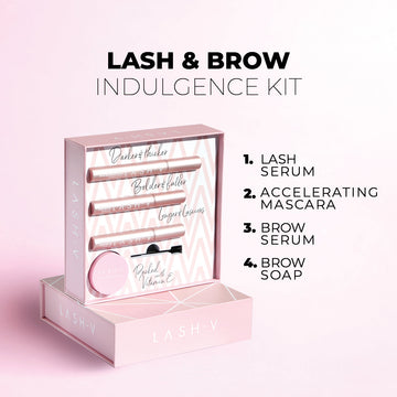 Indulgence Lash & Brow Growth Kit - Lash & Brow Growth Serums + Mascara +Brow Soap Lash & Brow Growth Treatments LASH V