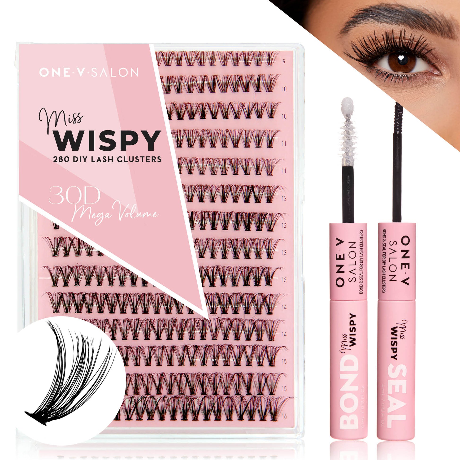DIY Lash Cluster - 30D With Bond and Seal Kit False Eyelashes ONE V SALON