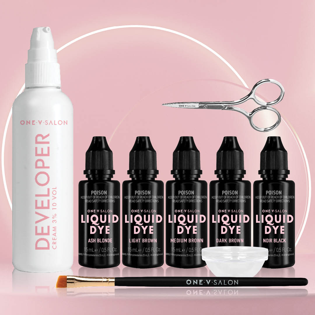 Brow Liquid Dye Complete Combo Kit - X5 colours Eyebrow Enhancers LASH V