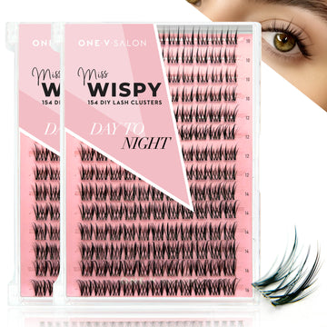 2x DIY Cluster Lashes - Day to Night Wisp- 154 Cluster Lashes False Eyelashes ONE V SALON