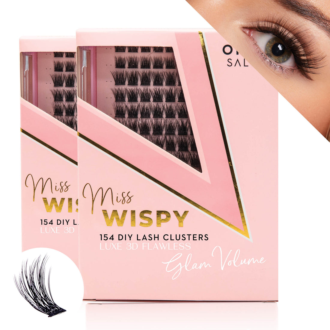 2x Luxe 3D Flawless -Glam Volume - 154 DIY Cluster Lashes False Eyelashes One V Salon