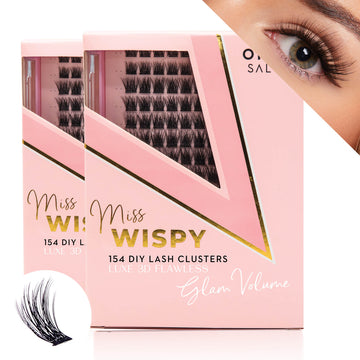 2x Luxe 3D Flawless -Glam Volume - 154 DIY Cluster Lashes False Eyelashes One V Salon