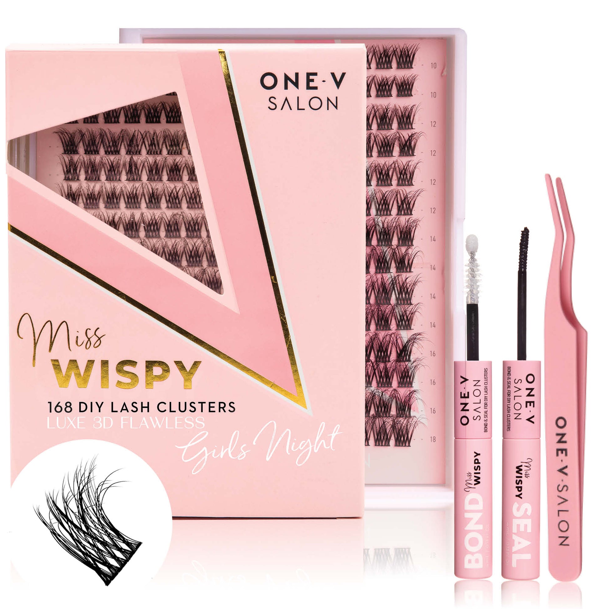 Luxe 3D Flawless - Girls Night - 168 DIY Cluster Lashes Combo Kit False Eyelashes One V Salon