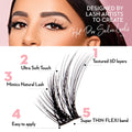 Luxe 3D Flawless - Fox Eye - 140 DIY Cluster Lashes Complete Kit False Eyelashes One V Salon   