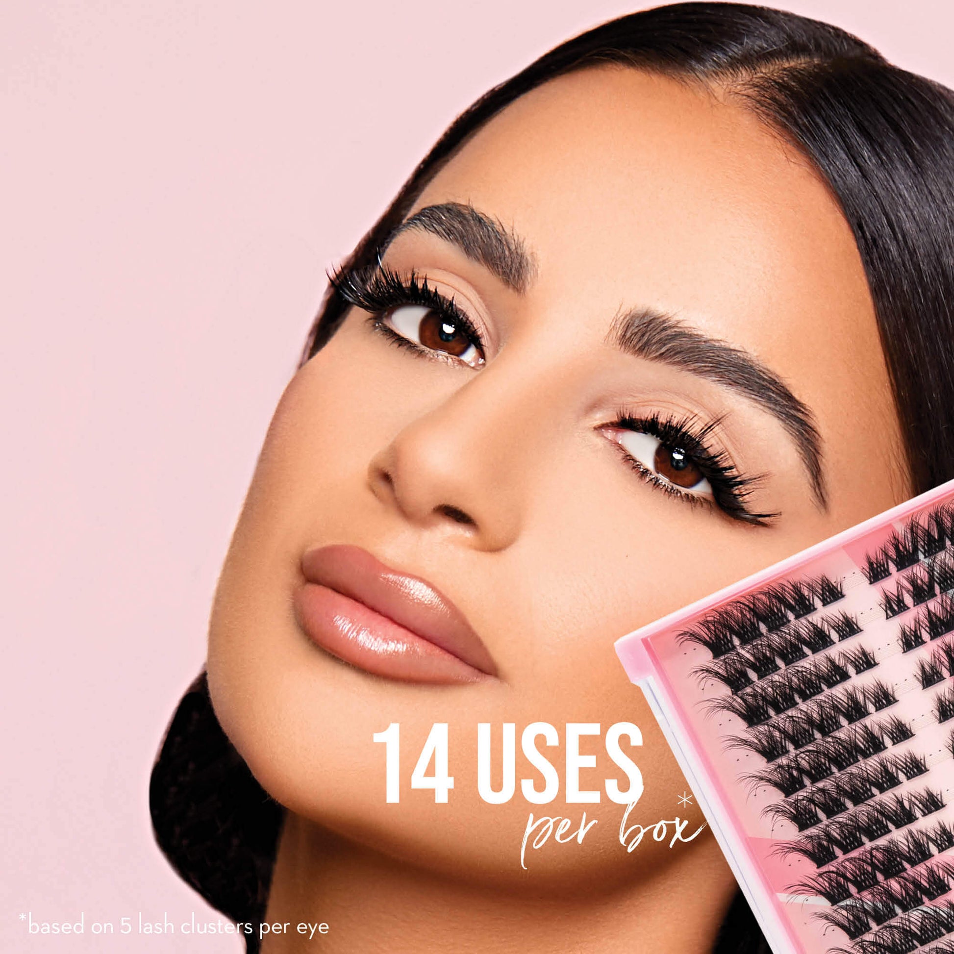 Luxe 3D Flawless - Fox Eye - 140 DIY Cluster Lashes Combo Kit False Eyelashes One V Salon   
