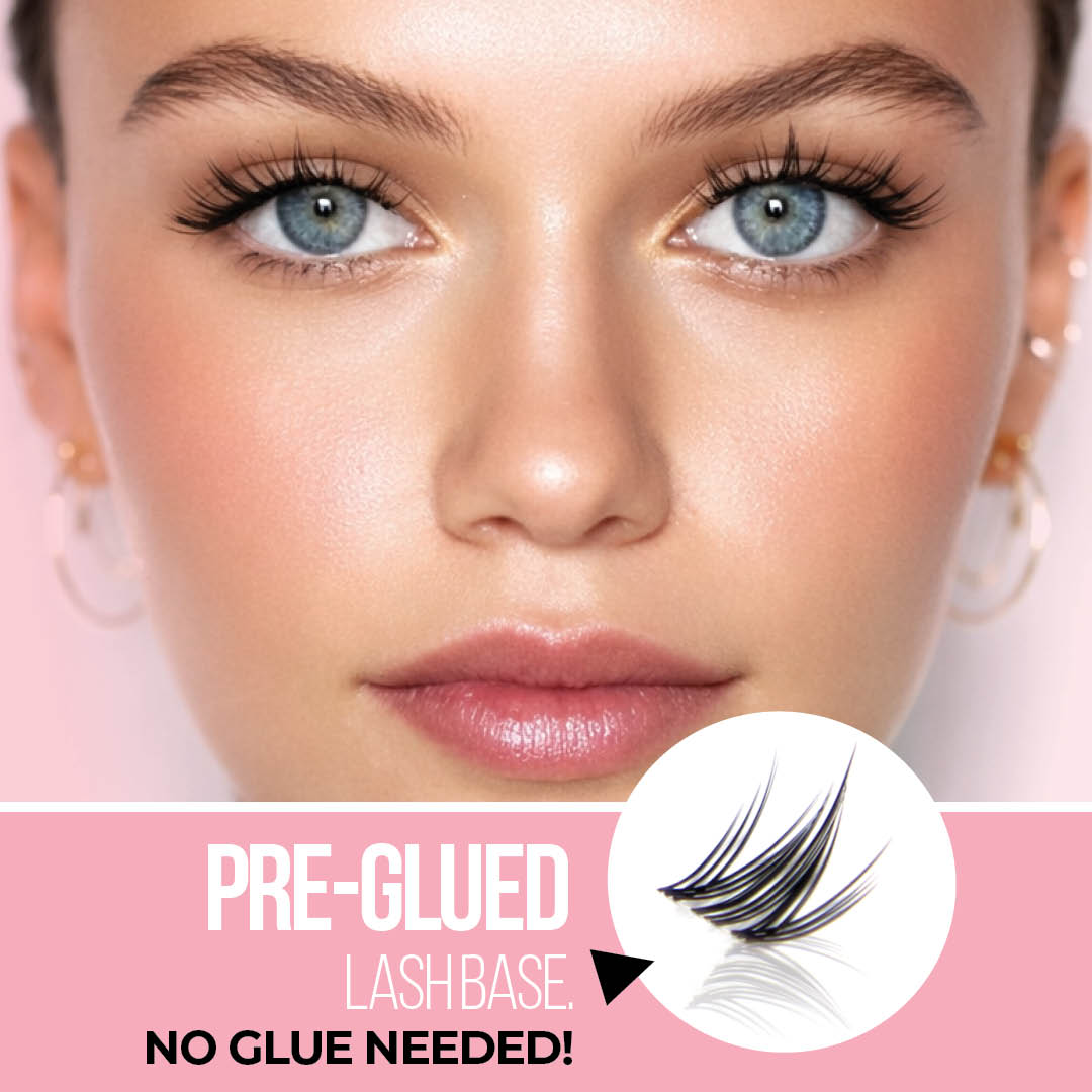 Cloud 9 Animate Wispy Press-On Pre-Glued Cluster Lashes False Eyelashes ONE V SALON