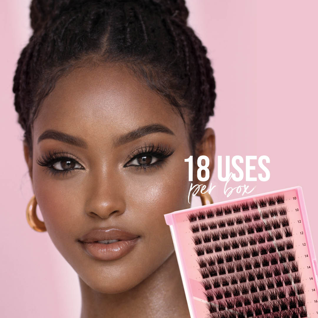 Glam Volume Press On Preglued Under-lashes Cluster Lashes False Eyelashes ONE V SALON