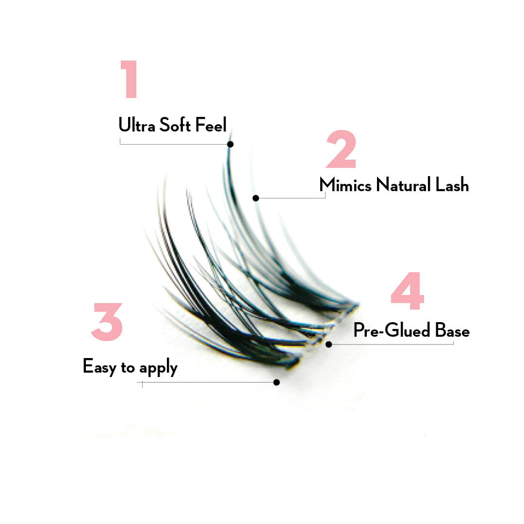 Day to Night Press On Pre-glued Under-lashes Cluster Lashes & Applicator False Eyelashes ONE V SALON