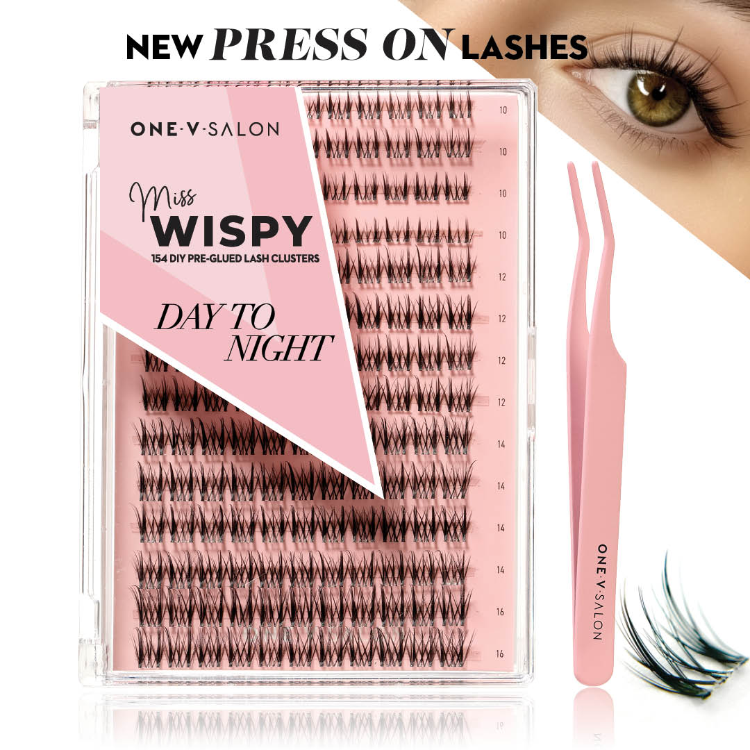 Day to Night Press On Pre-glued Under-lashes Cluster Lashes & Applicator False Eyelashes ONE V SALON