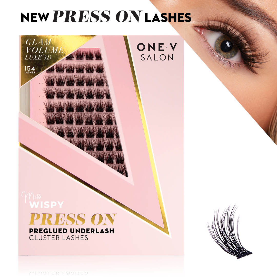 Glam Volume Press On Preglued Under-lashes Cluster Lashes False Eyelashes ONE V SALON